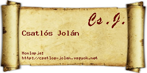 Csatlós Jolán névjegykártya